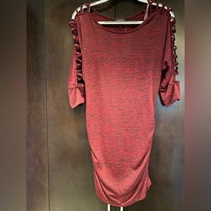 HEART SOUL Stretchy BodyCon Dress (Small, Burgundy) NEW WITH TAGS